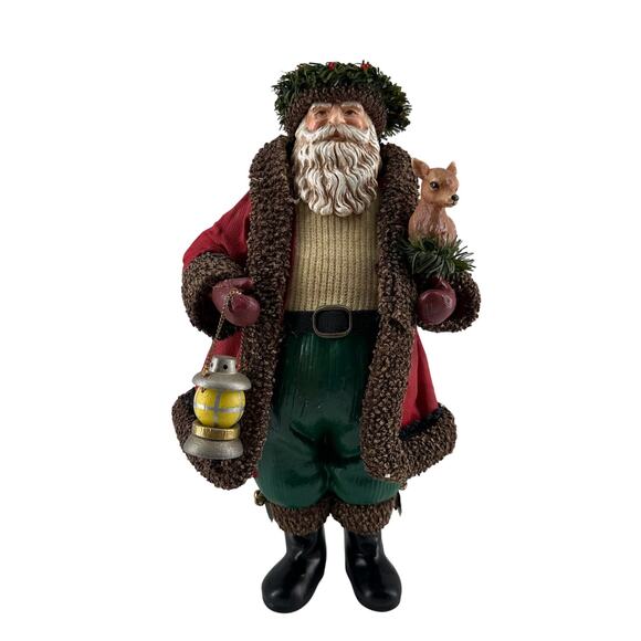 Midwest Importers Cannon Falls Santa Figurine with Deer & Lantern 11" Xmas - Picture 1 of 10